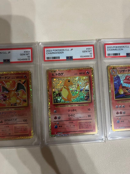 Kansai Collection Classic Charizard, Blastoise, and Charmander PSA 10 sequential card set from Japan