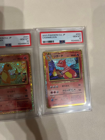 Kansai Collection Classic Charizard, Blastoise, and Charmander PSA 10 sequential card set from Japan