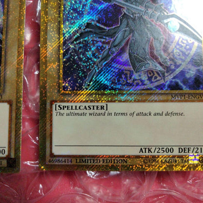 Bandai Yu-Gi-Oh! Black Magician MVP1-ENGV3 error card with misaligned hologram and corner damage, Japan import
