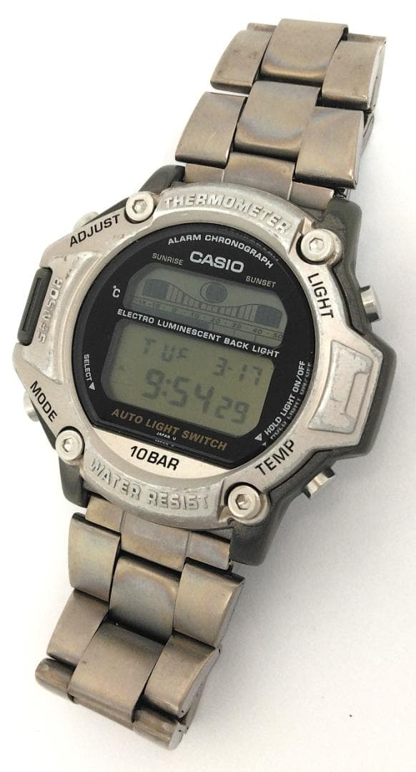 Casio Protrek Tide Graph PRT-111 Titanium Men’s Quartz Watch — Japan Import