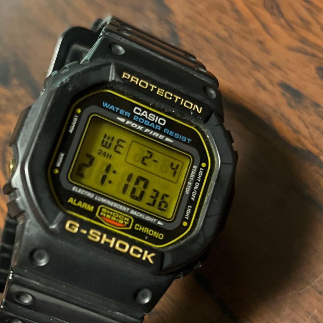 Casio G-SHOCK DW-5600E 1545 Vintage Model with Gold Buckle Used — Japan Import