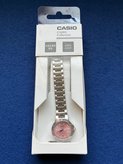 Casio LTP-1177A-4A1JH Quartz Watch with Pink Dial and Metal Band — Japan Import