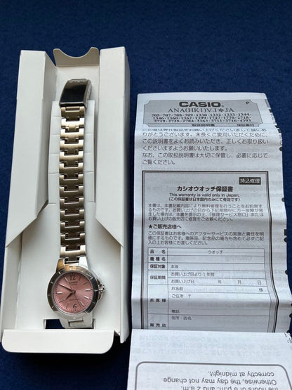 Casio LTP-1177A-4A1JH Quartz Watch with Pink Dial and Metal Band — Japan Import