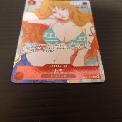 Nami R OP01-016 Premium Card Collection Girls Edition showing colorful character cards imported from Japan