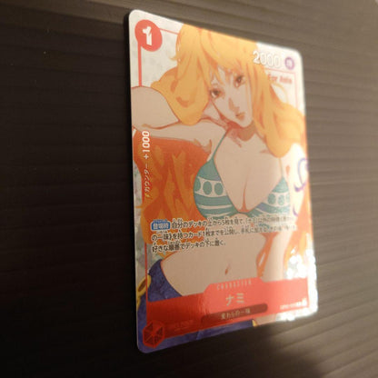 Nami R OP01-016 Premium Card Collection Girls Edition showing colorful character cards imported from Japan