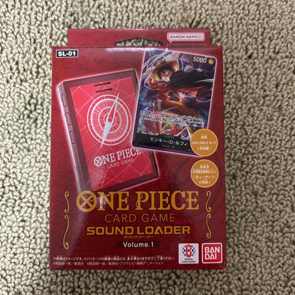 One Piece Card Game Soundloader Volume.1 box with limited bonus Luffy card unopened Japan import