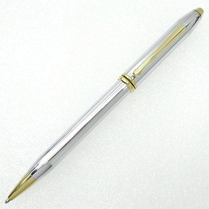 Cross Townsend Ballpoint Pen Chrome Gold USA Twist Ballpoint Pen Blue Ink — Japan Import