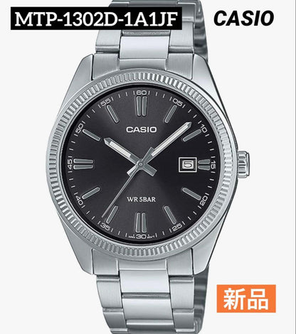 Casio Collection Quartz Watch Model MTP-1302D-1A1JF with Metal Band and Date Feature — Japan Import