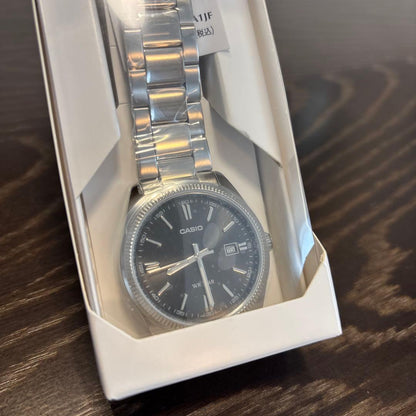 Casio Collection Quartz Watch Model MTP-1302D-1A1JF with Metal Band and Date Feature — Japan Import