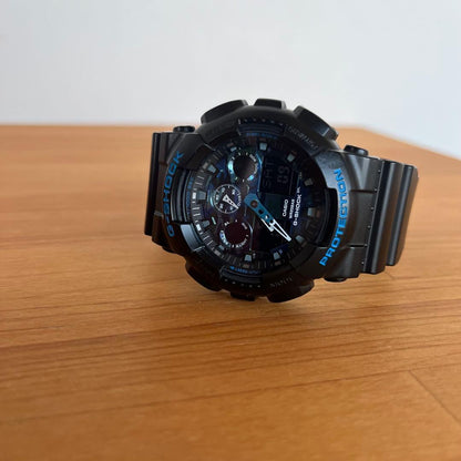 Casio G-Shock GA-100CB-1AJF Watch with Blue Camouflage Dial Japan Import