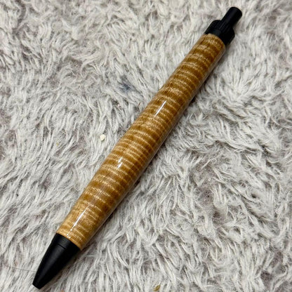 Kihada Wood Pen with Lacquer Finish Handmade Carved with Figured Spalted Maple Grain