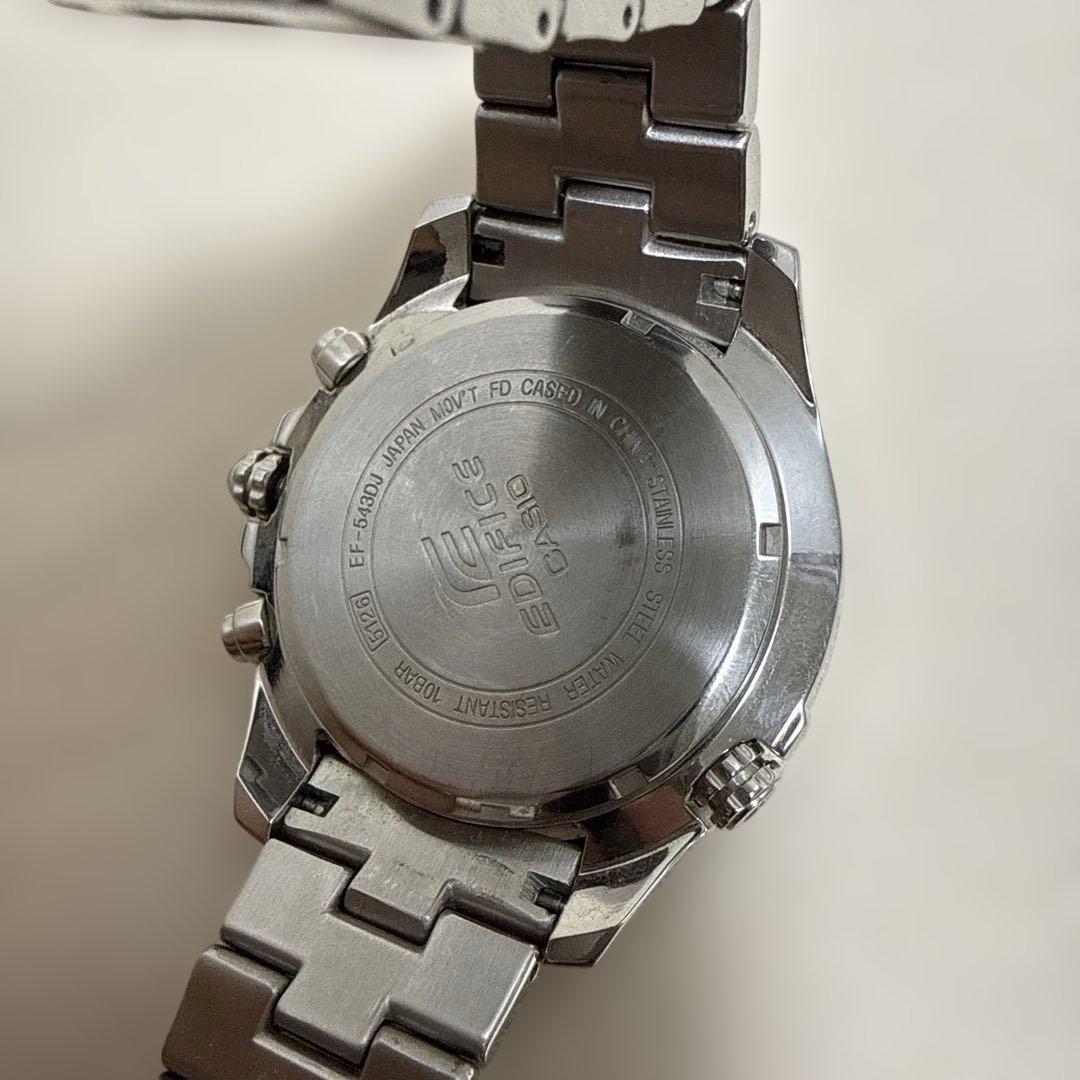Casio Edifice EF-543DJ Quartz Watch with Tachymeter in Black and Silver — Japan Import