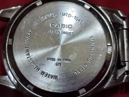 Casio MTD-1046 Black Dial 10 Bar Analog Quartz Watch