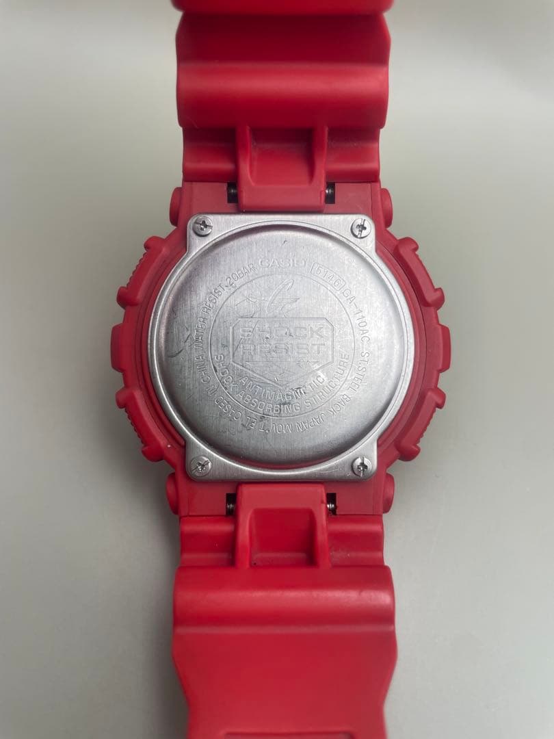 Casio G-Shock GA-110AC Red Watch with New Battery and Shock Resistance — Japan Import