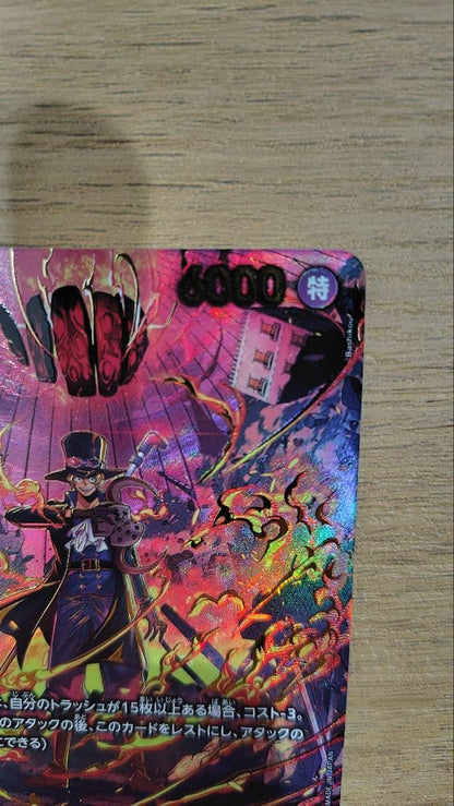One Piece Sabo SP PRB02-014 hologram parallel card with 6000 power and blocker ability