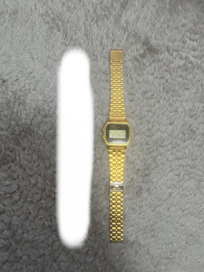 Casio Alarm Chrono Gold Digital Watch with Mesh Band Water Resistant