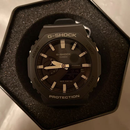 Casio G-Shock GA-2100-1 Digital Analog Combo Watch Black with White Backlight — Japan Import