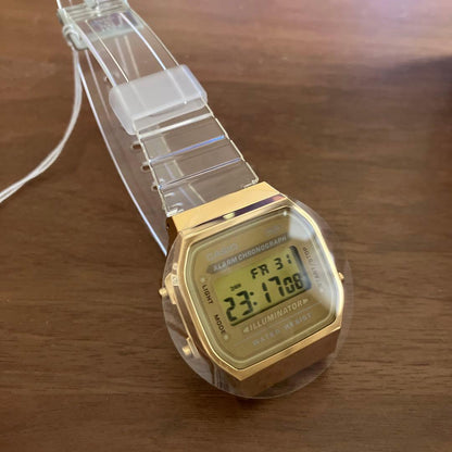 Casio A168XESG-9 Skeleton Gold Watch
