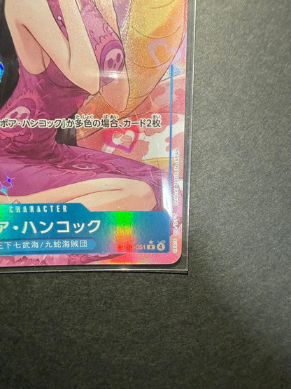 One Piece trading cards featuring Boa Hancock SR and S-Snake R characters from Japan