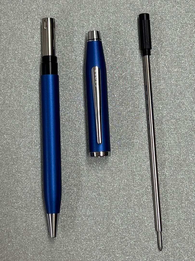 Waterman and Cross Ballpoint Pen Set with Two Metal Pens in Navy Blue and Purple — Japan Import