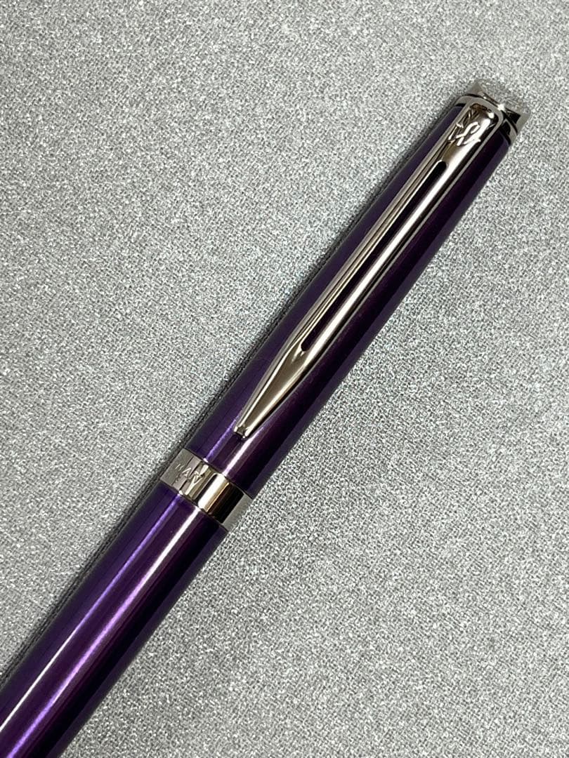 Waterman and Cross Ballpoint Pen Set with Two Metal Pens in Navy Blue and Purple — Japan Import