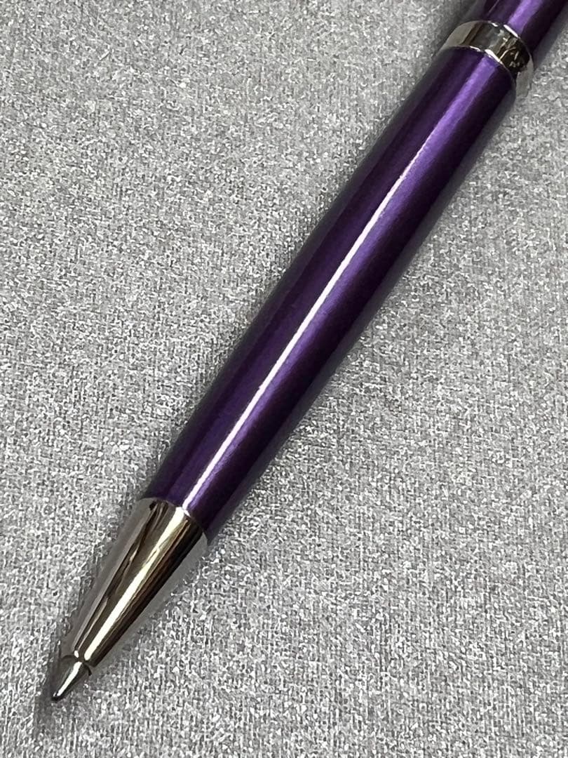 Waterman and Cross Ballpoint Pen Set with Two Metal Pens in Navy Blue and Purple — Japan Import