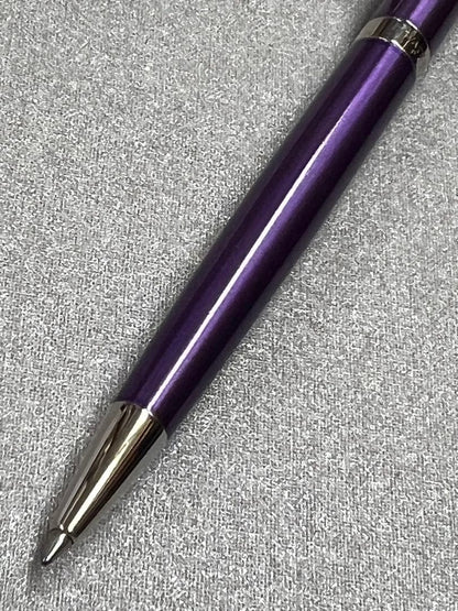 Waterman and Cross Ballpoint Pen Set with Two Metal Pens in Navy Blue and Purple — Japan Import