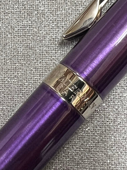 Waterman and Cross Ballpoint Pen Set with Two Metal Pens in Navy Blue and Purple — Japan Import