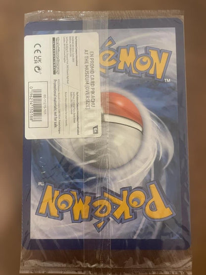 Bandai Pikachu oversized promo card from the British Museum of Natural History, unopened and in excellent condition