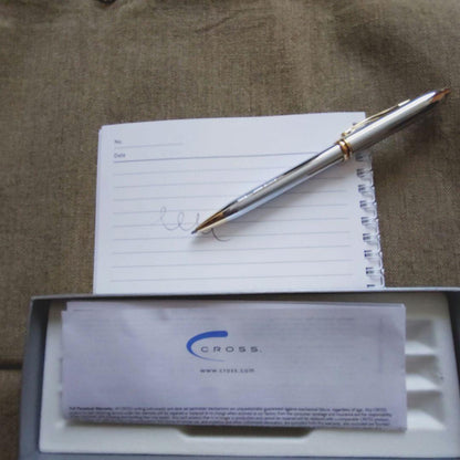Cross A242 Silver Gold Twist Ballpoint Pen — Japan Import