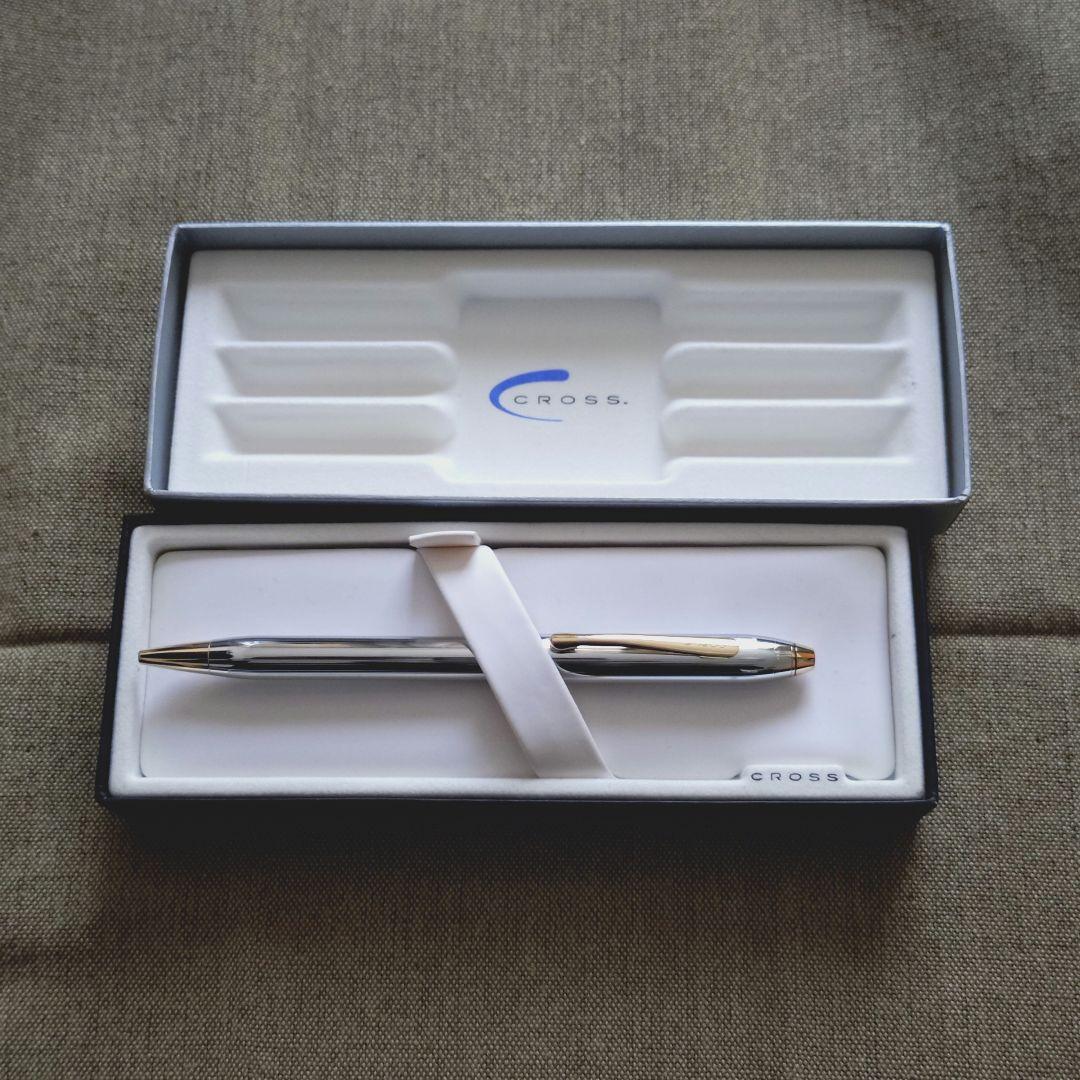 Cross A242 Silver Gold Twist Ballpoint Pen — Japan Import