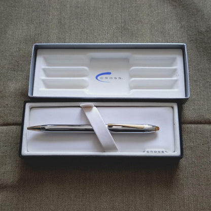 Cross A242 Silver Gold Twist Ballpoint Pen — Japan Import