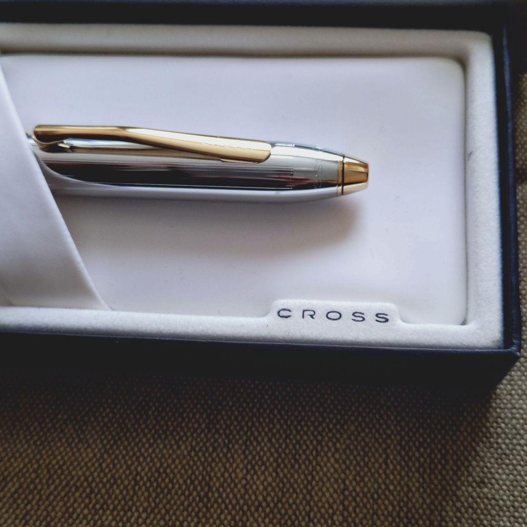 Cross A242 Silver Gold Twist Ballpoint Pen — Japan Import