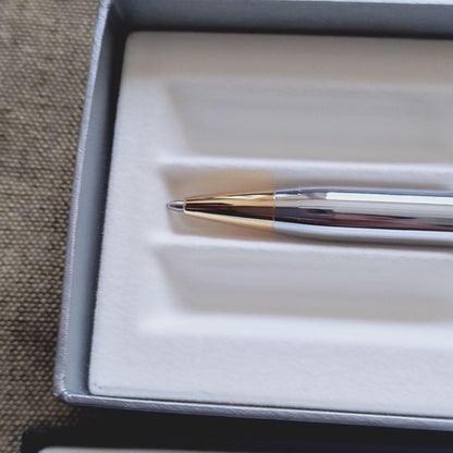 Cross A242 Silver Gold Twist Ballpoint Pen — Japan Import
