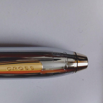 Cross A242 Silver Gold Twist Ballpoint Pen — Japan Import