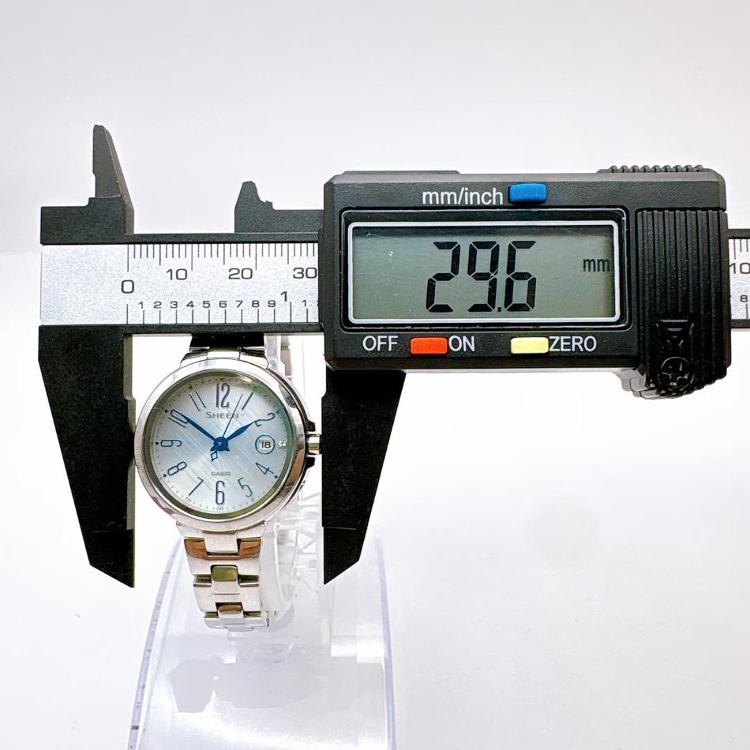 Casio Sheen SHW-5100 Radio-Controlled Solar Watch Silver and Light Blue Dial — Japan Import