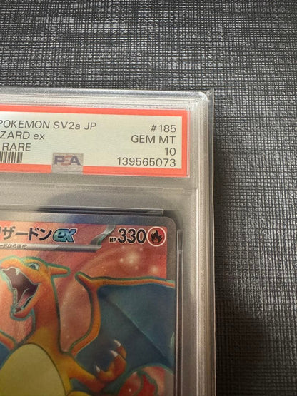 Pokemon Scarlet & Violet Charizard Ex PSA10 graded card model SV2a number 185/165 super rare