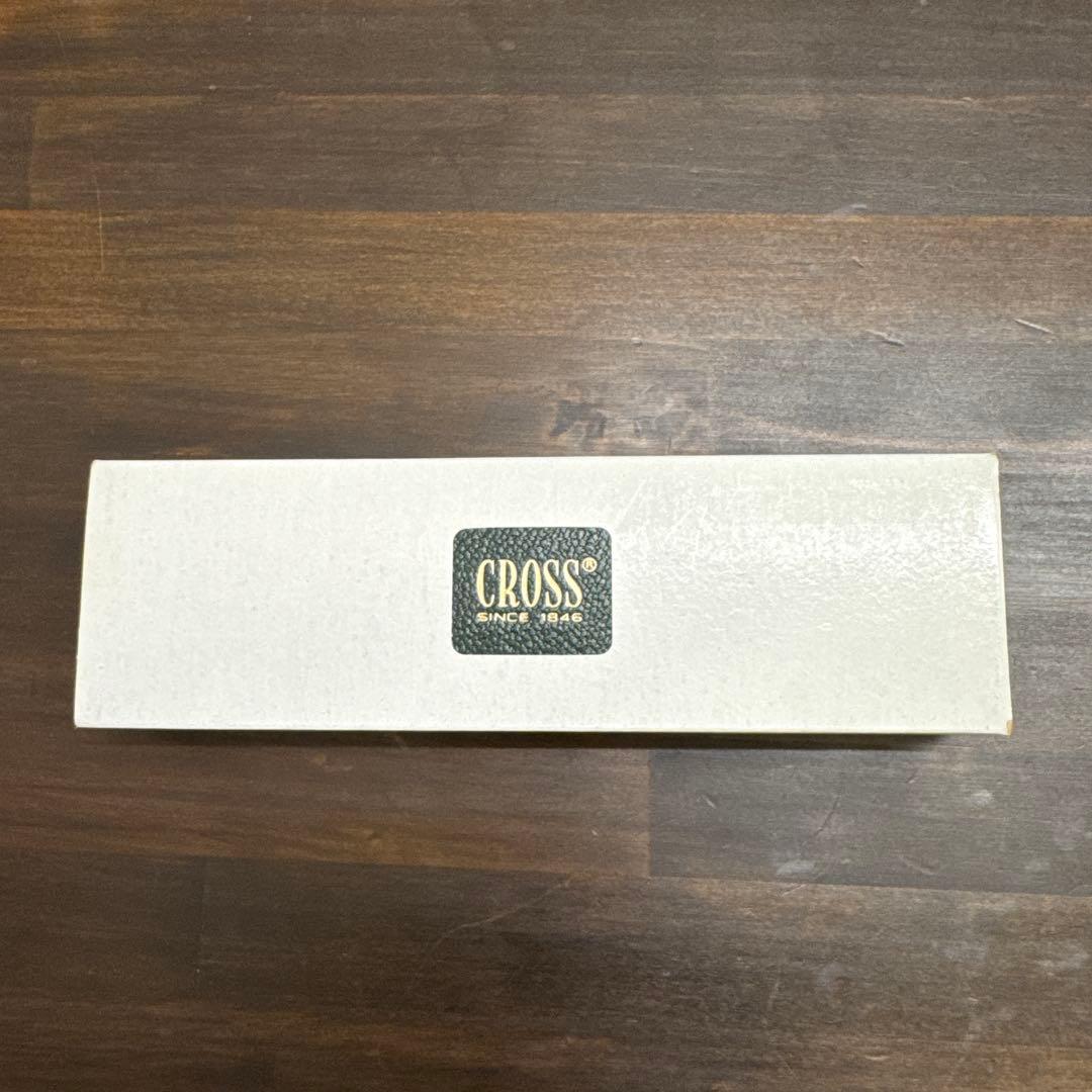 Cross brand silver ballpoint pen with green case and aged white outer case from Japan import