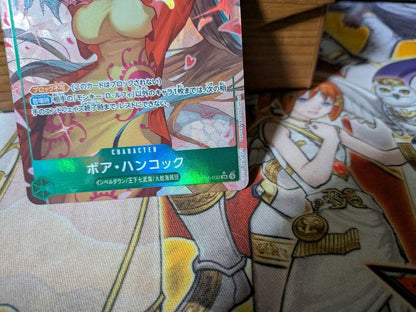 One Piece Boa Hancock SR parallel trading card OP16-032 showing Japanese card design