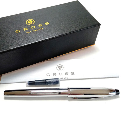 Cross Century II Model 3509-F Fountain Pen Chrome Genuine Japanese Writing Instrument
