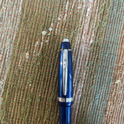 Cross Blue Ballpoint Pen Body Only with Silver Accents