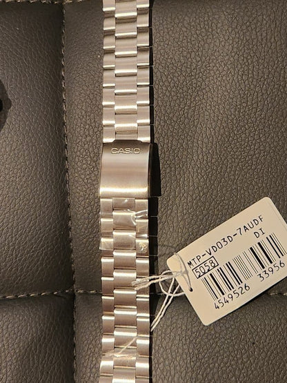 Casio MTP-VD03D-7A Analog Silver Watch with Rubber Strap and Storage Case — Japan Import