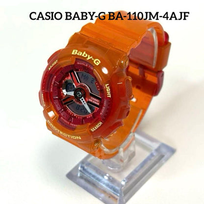Casio Baby-G BA-110JM-4AJF Watch - Orange Resin Band Digital Analog Quartz — Japan Import