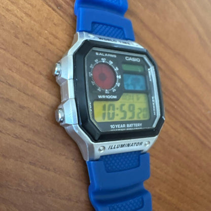 Casio AE-1200WH Digital Watch with World Time and 10-Year Battery — Japan Import