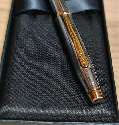 Cross Classic Century Medalist Twist Ballpoint Pen with Black Ink and Metal Finish — Japan Import