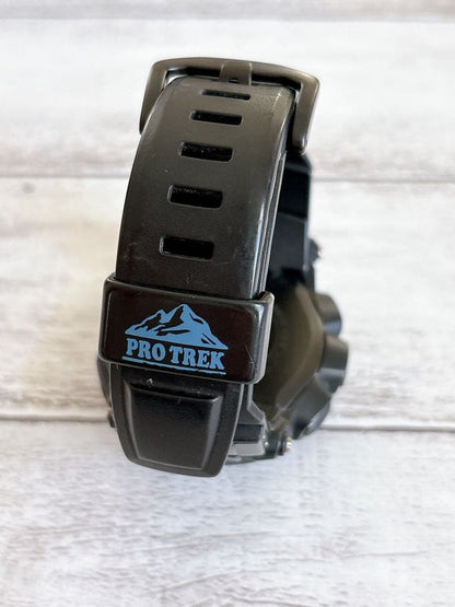 Casio Pro Trek PRW-5000Y Watch with No Visible Crystal Scratches and Worn Bezel — Japan Import
