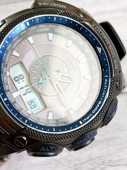 Casio Pro Trek PRW-5000Y Watch with No Visible Crystal Scratches and Worn Bezel — Japan Import