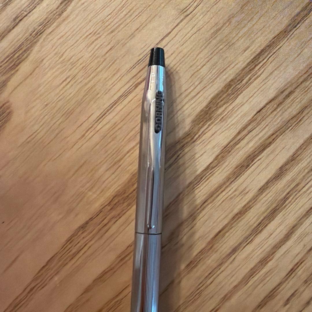 Corning Silver Cross Classic Century twist ballpoint pen with polished chrome plated body