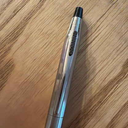 Corning Silver Cross Classic Century twist ballpoint pen with polished chrome plated body
