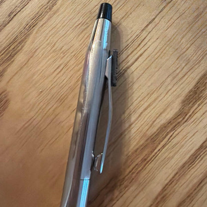 Corning Silver Cross Classic Century twist ballpoint pen with polished chrome plated body